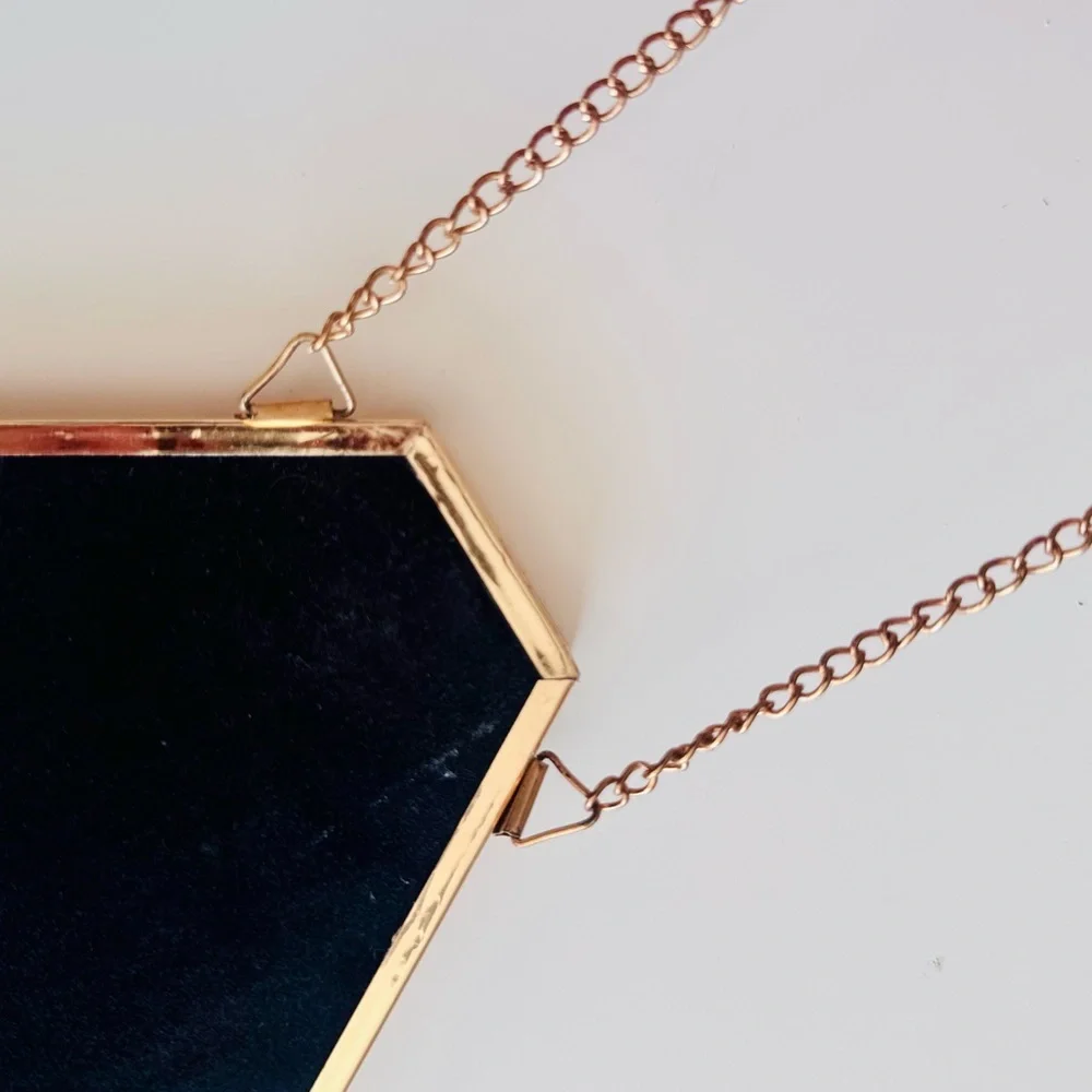 12” Vintage Gold Triangular Wall Mirror Contemporary Minimalist